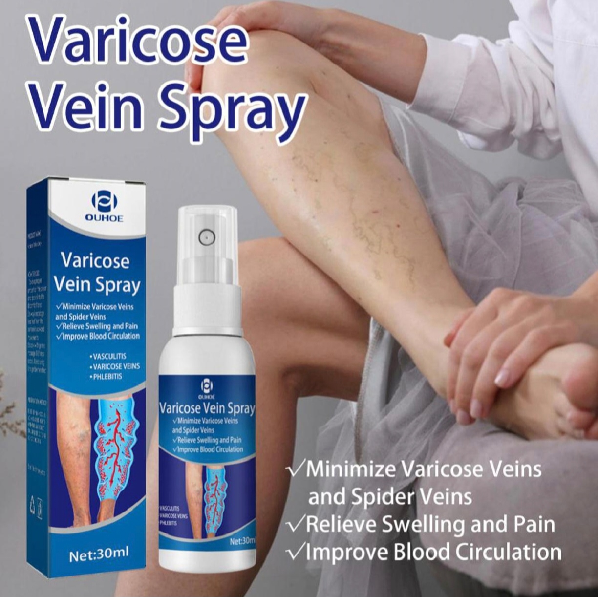 🔥Buy 2+1 Free🔥Varicose Vein Spray Relief Veins Minimize Varicose Veins and Spider Veins